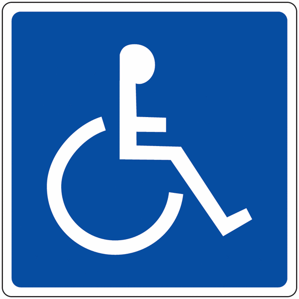 Cartello che simboleggia un disabile in carrozzina